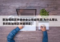 新加坡成区块链创业公司避风港[为什么那么多的新加坡区块链项目]